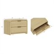 Grace Modern Nightstand with 4 Drawers in Natural Oak and Gold - Set of 2