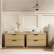 Grace Modern Nightstand with 4 Drawers in Natural Oak and Black - Set of 2