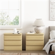 Molly Modern Nightstand with 6 Drawers in Natural Oak - Set of 2