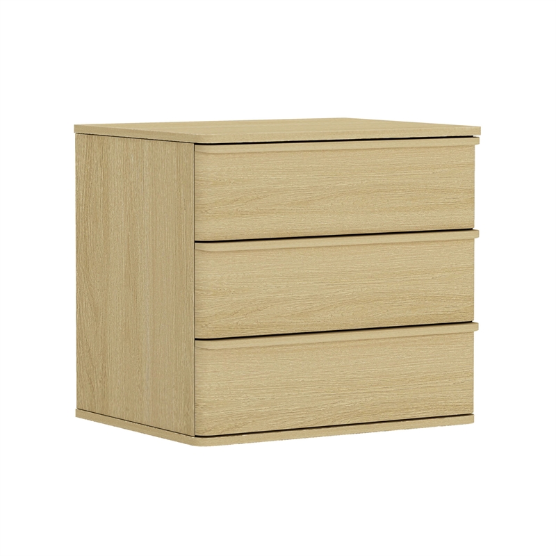 Molly Modern Nightstand with 6 Drawers in Natural Oak - Set of 2