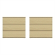 Molly Modern Nightstand with 6 Drawers in Natural Oak - Set of 2