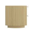 Olivia Modern Nightstand with 4 Drawers in Natural Oak and Gold - Set of 2