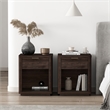 Evelyn Modern Nightstand with 2 Full Extension Drawers in Brown - Set of 2