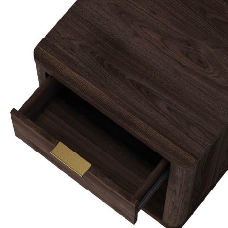 Evelyn Modern Nightstand with 2 Full Extension Drawers in Brown - Set of 2