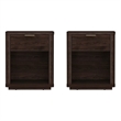 Evelyn Modern Nightstand with 2 Full Extension Drawers in Brown - Set of 2