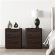 Evelyn Modern Nightstand with 6 Full Extension Drawers in Brown - Set of 2