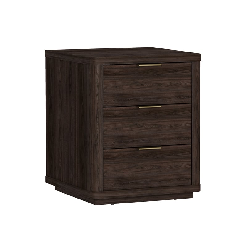 Evelyn Modern Nightstand with 6 Full Extension Drawers in Brown - Set of 2