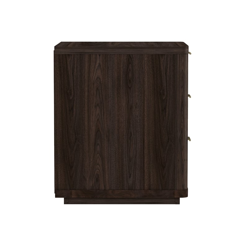 Evelyn Modern Nightstand with 6 Full Extension Drawers in Brown - Set of 2