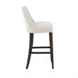 Beever Cream Chenille Barstool with Rubberwood Legs - Set of 3