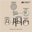 Beever Taupe Chenille Counter Stool  with Rubberwood Legs - Set of 3