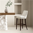 Beever Cream Chenille Barstool with Rubberwood Legs