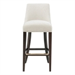 Beever Cream Chenille Barstool with Rubberwood Legs