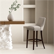 Beever Taupe Chenille Barstool with Rubberwood Legs