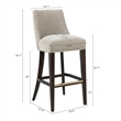 Beever Taupe Chenille Barstool with Rubberwood Legs