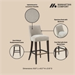 Beever Taupe Chenille Barstool with Rubberwood Legs