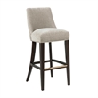 Beever Taupe Chenille Barstool with Rubberwood Legs