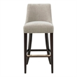 Beever Taupe Chenille Barstool with Rubberwood Legs