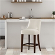 Beever Cream Chenille Counter Stool  with Rubberwood Legs