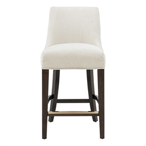 Beever Cream Chenille Counter Stool  with Rubberwood Legs