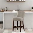 Beever Taupe Chenille Counter Stool  with Rubberwood Legs