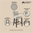 Beever Taupe Chenille Counter Stool  with Rubberwood Legs