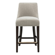 Beever Taupe Chenille Counter Stool  with Rubberwood Legs