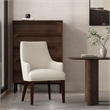 Beever Cream Chenille Dining Armchair with Rubberwood Legs