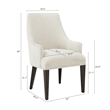 Beever Cream Chenille Dining Armchair with Rubberwood Legs