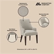 Beever Taupe Chenille Dining Armchair with Rubberwood Legs