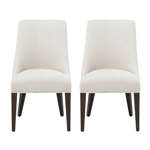 Beever Cream Chenille Dining Chair with Rubberwood Legs - Set of 2