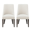 Beever Cream Chenille Dining Chair with Rubberwood Legs - Set of 2