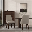Beever Taupe Chenille Dining Chair with Rubberwood Legs - Set of 2