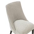 Beever Taupe Chenille Dining Chair with Rubberwood Legs - Set of 2