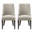 Beever Taupe Chenille Dining Chair with Rubberwood Legs - Set of 2