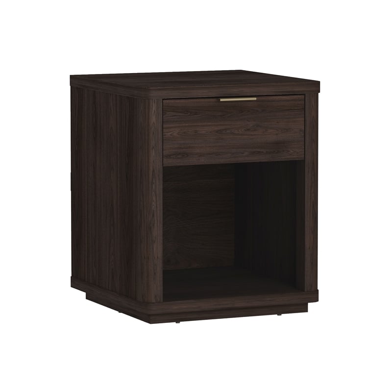 Evelyn Modern Nightstand with 1 Full Extension Drawer in Brown