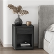 Evelyn Modern Nightstand with 1 Full Extension Drawer in Charcoal Grey