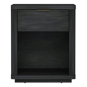 Evelyn Modern Nightstand with 1 Full Extension Drawer in Charcoal Grey