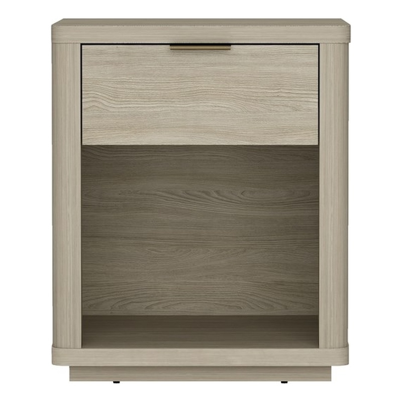 Evelyn Modern Nightstand with 1 Full Extension Drawer in Natural