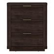 Evelyn Modern Nightstand with 3 Full Extension Drawers in Brown
