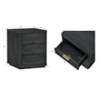 Evelyn Modern Nightstand with 3 Full Extension Drawers in Charcoal Grey