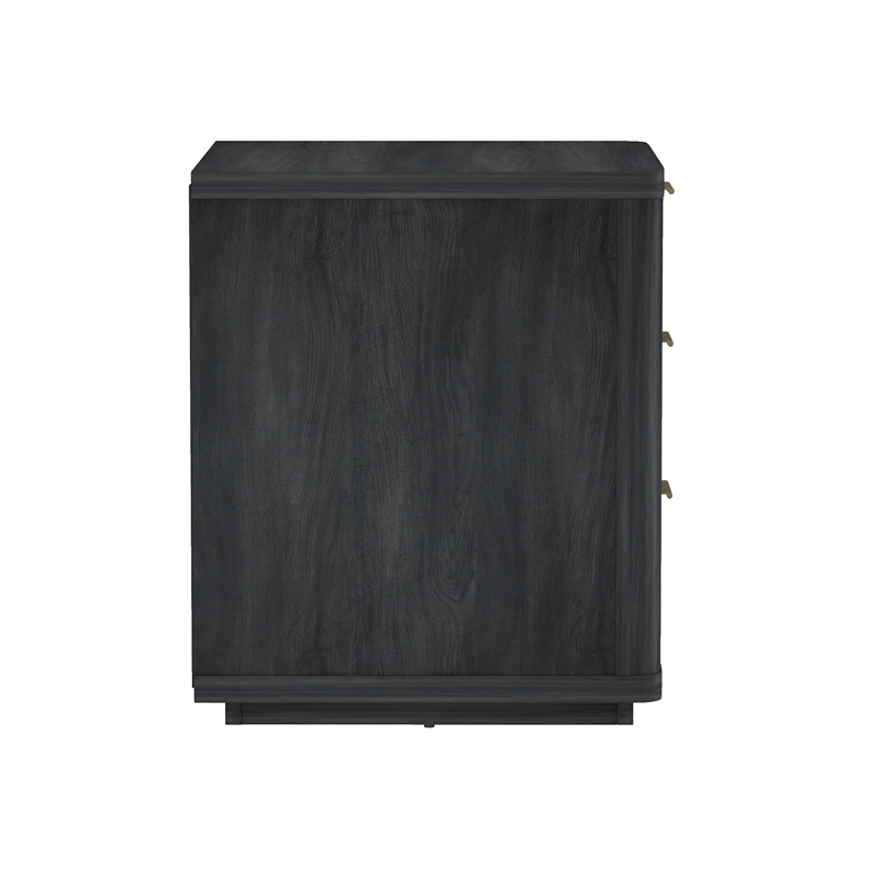 Evelyn Modern Nightstand with 3 Full Extension Drawers in Charcoal Grey