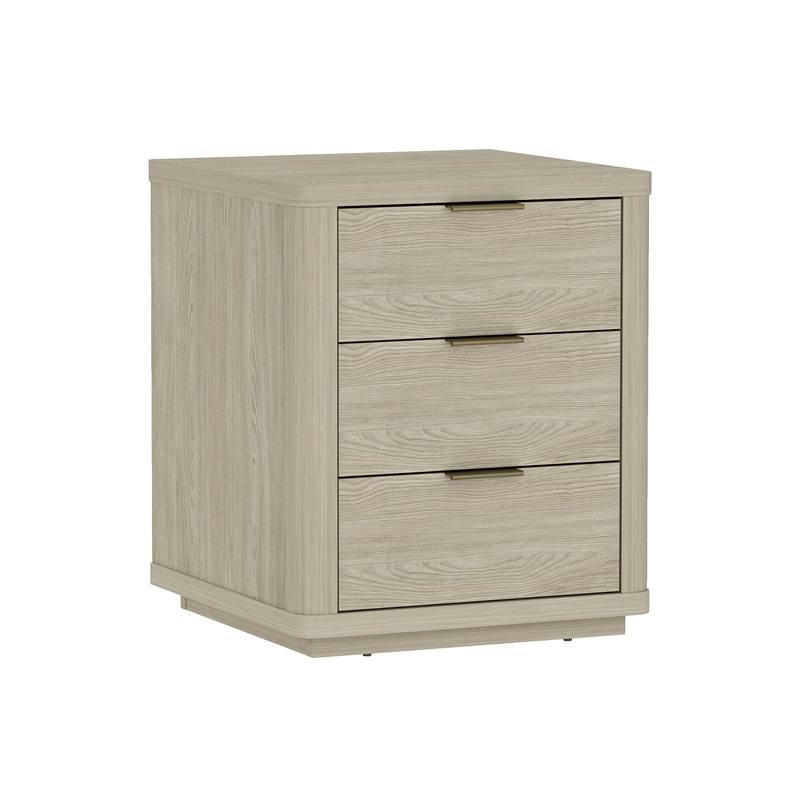 Evelyn Modern Nightstand with 3 Full Extension Drawers in Natural