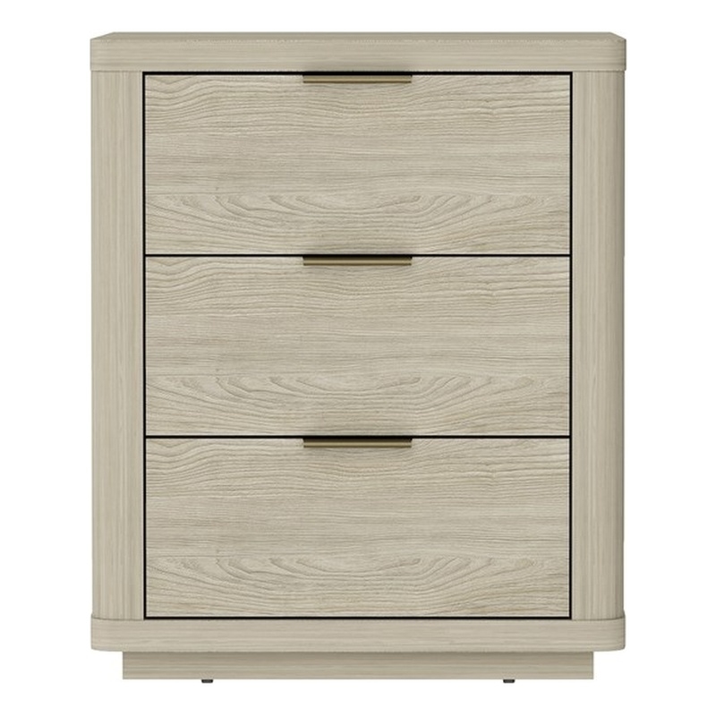 Evelyn Modern Nightstand with 3 Full Extension Drawers in Natural