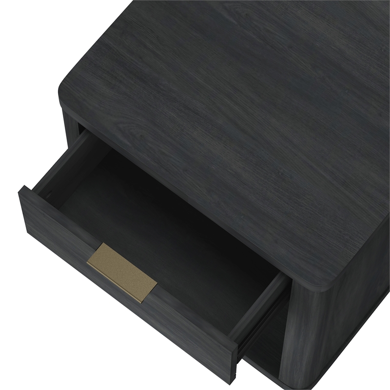 Evelyn Modern Nightstand with 2 Full Extension Drawers in Grey - Set of 2