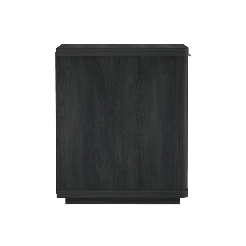 Evelyn Modern Nightstand with 2 Full Extension Drawers in Grey - Set of 2