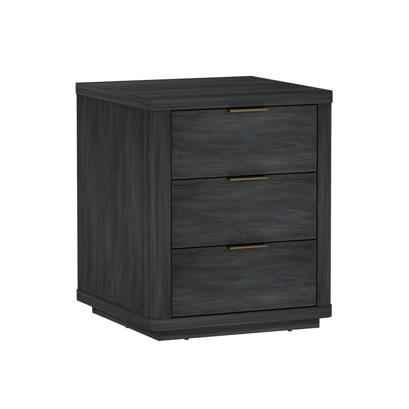 Evelyn Modern Nightstand with 6 Full Extension Drawers in Grey - Set of 2