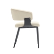 Luce Sand Textured Leatherette Dining Chair with Metal Legs