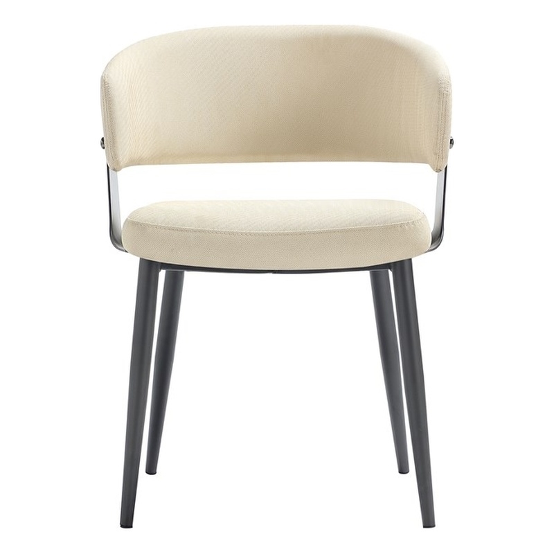 Luce Sand Textured Leatherette Dining Chair with Metal Legs
