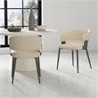Luce Sand Textured Leatherette Dining Chair with Metal Legs - Set of 2