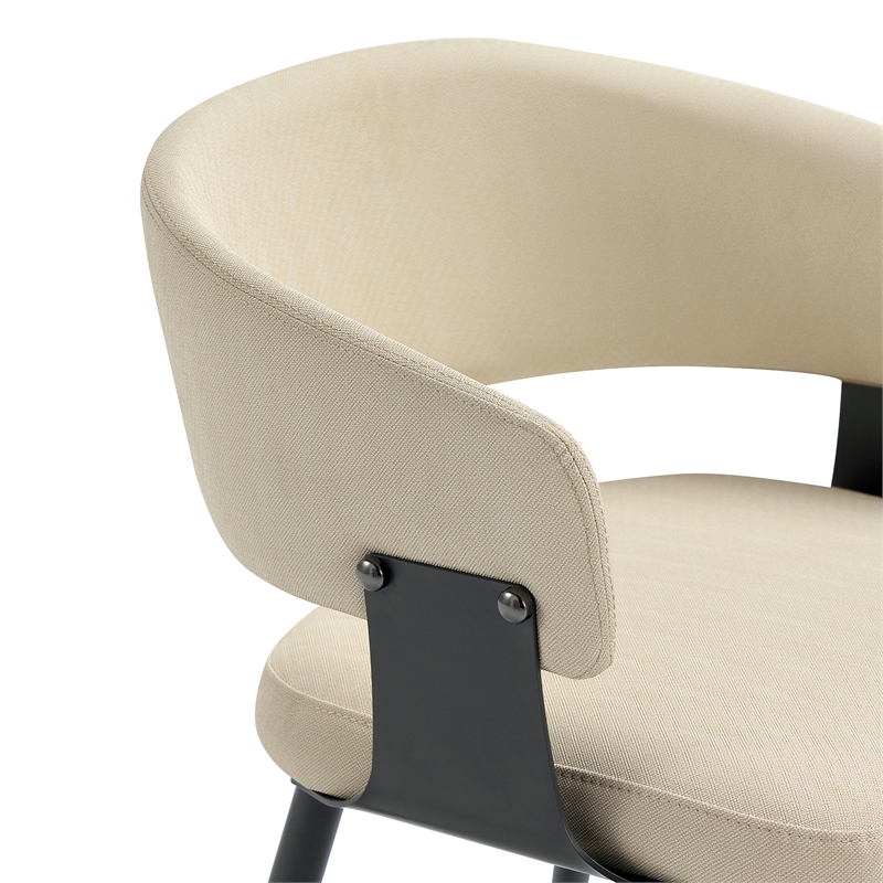 Luce Sand Textured Leatherette Dining Chair with Metal Legs - Set of 2